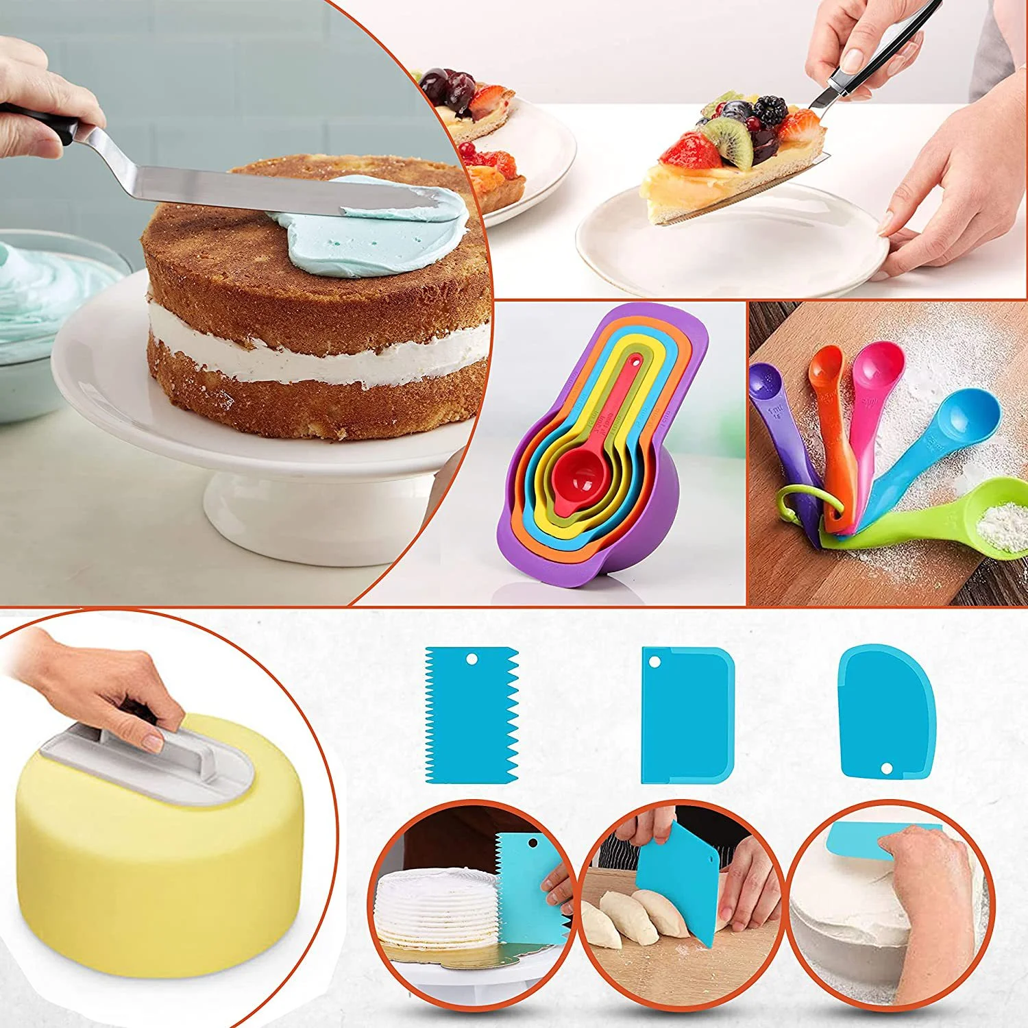700pcs Cake Decorating Kit with Springform Pans Cake Leveler Turntable Stand Cake Leveler Turntable Stand Piping Tips Icing