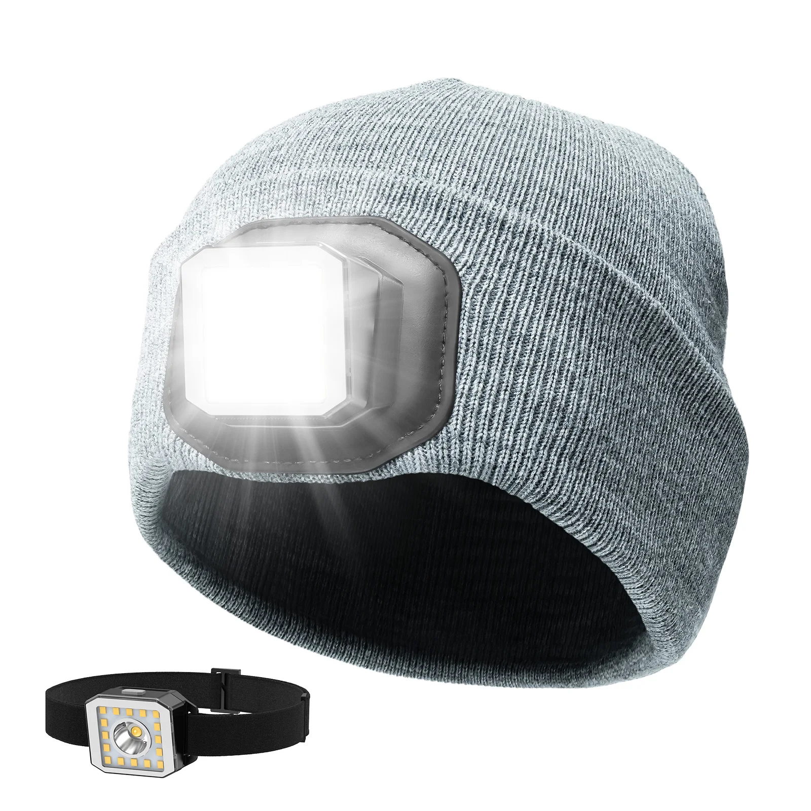 Portable Custom Wholesale USB Rechargeable Zoomable Headlamp with Warm Mode LED Flashlight for Outdoor Use