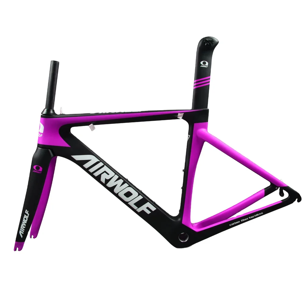 OEM ODM Super Light Internal Routing Bicycle Frameset Airwolf Bicycle Frame T800 Toray Fiber Carbon Road Bike Frame Aero