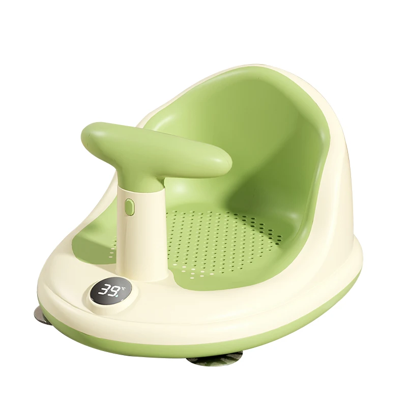 Baby Bath Seat with Thermometer for Infant Baby Toddler Multi-function Baby Shower Chair with Suction Cups Suit 6-18 Months