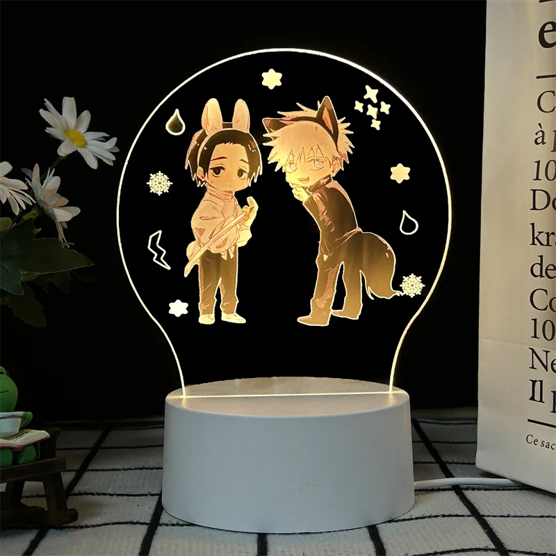 Japanese Anime Cartoon Figures 3D Acrylic Night Lamp Color Print Table Bedroom Lighting for Kids Baby USB Cable Night Lights