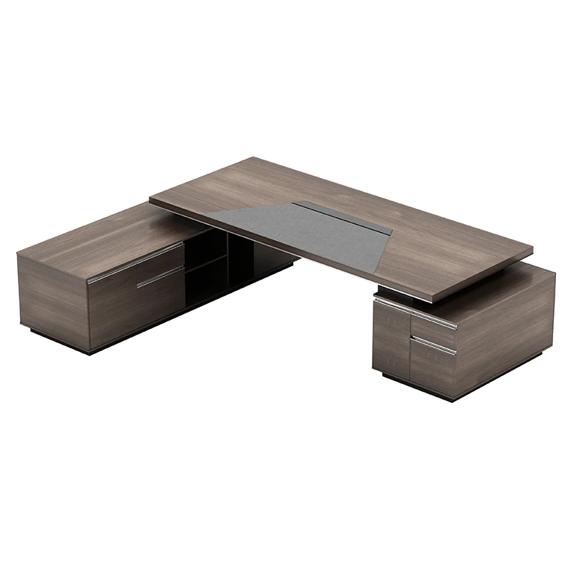 High End Office Furniture Escritorio De Oficina Mdf Board Executive Boss Office Desk L Shape Factory Design Luxury Office Table