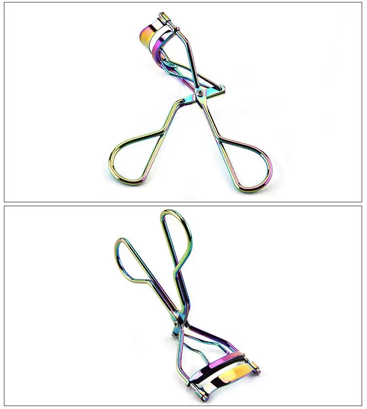 Private Label Stainless Steel Rainbow Individual Eyelash Curler With Your Logo