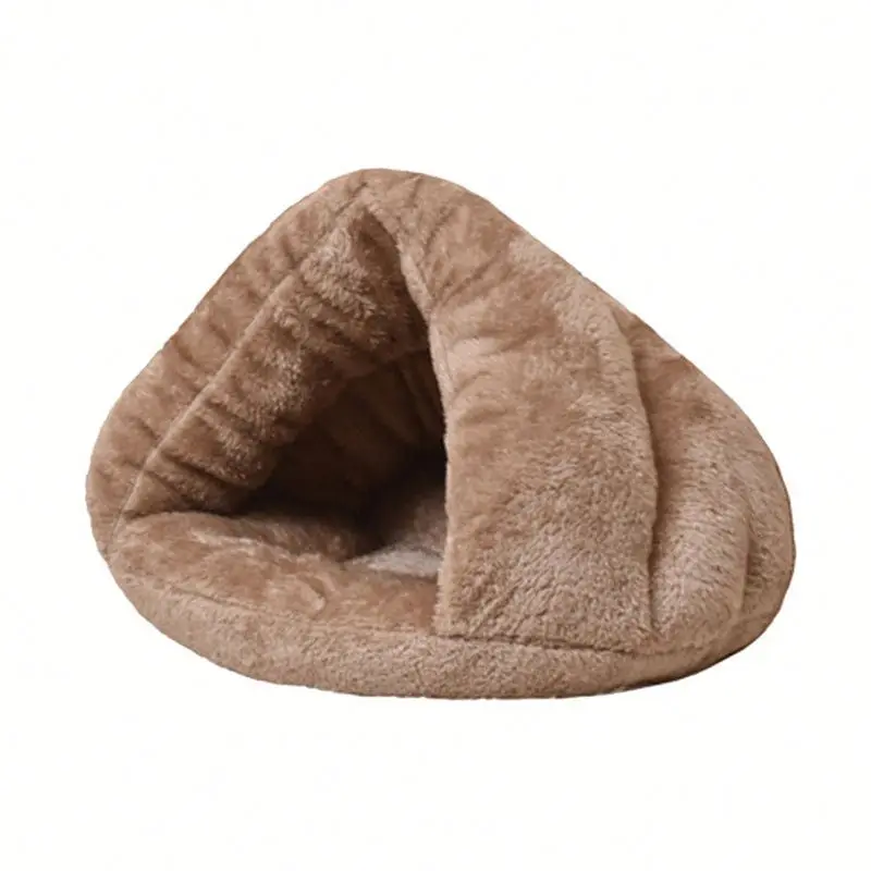 
SJ1097 pet supplier high quality tube house colorful covered ultra soft plush triangle dog bed 
