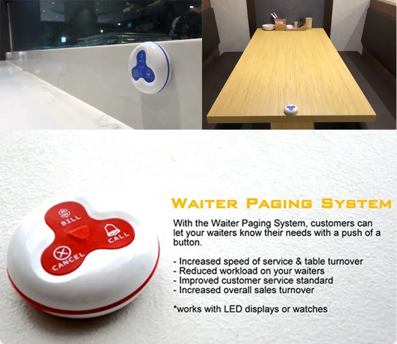 beach call center ordering paging system pager beeper wireless restaurant table buzzer with vibration and light