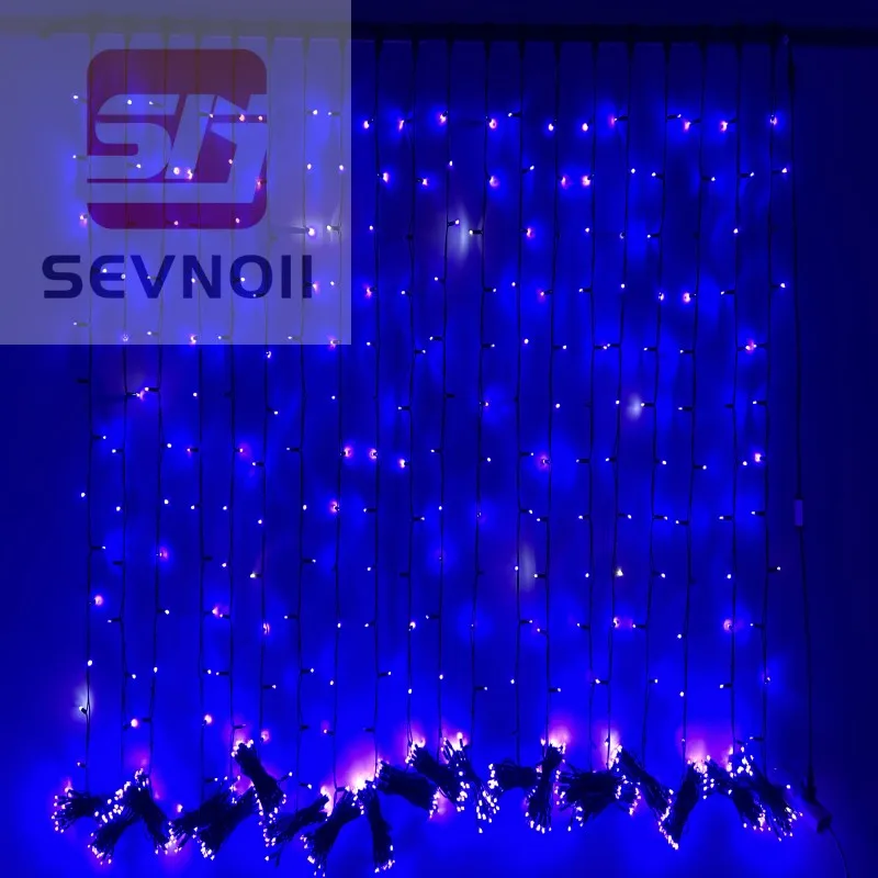 Holiday project light OEM customize outdoor waterproof CE RoHS Approve IP65 rubber cable led string light curtain lights