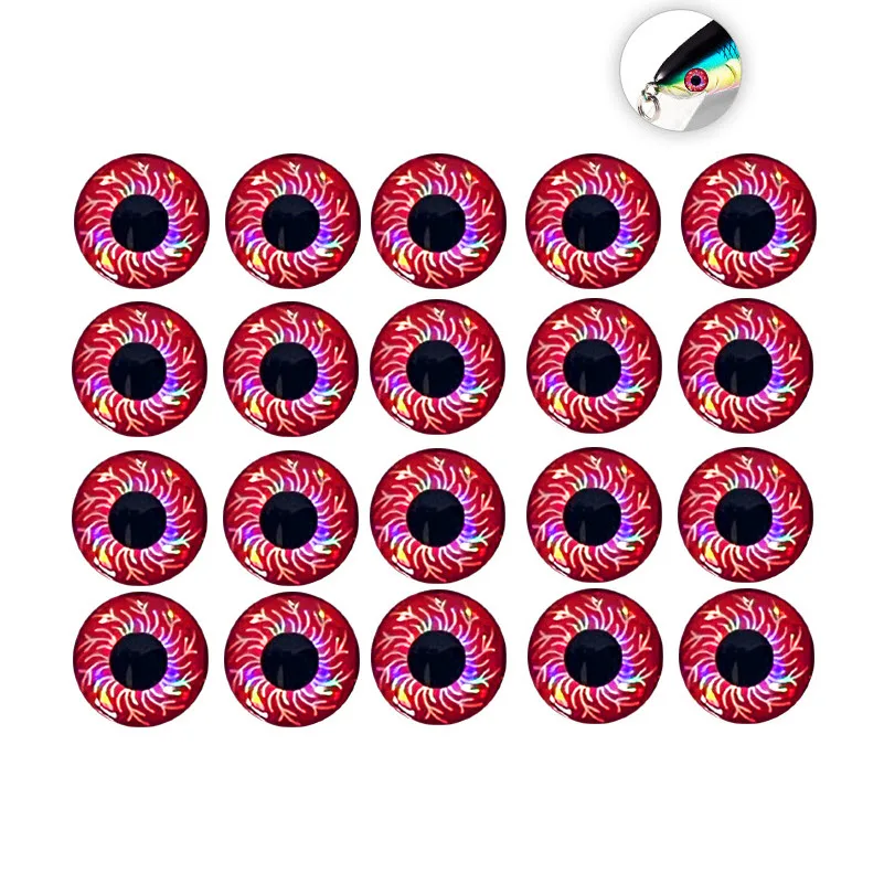 Fishing Lure Eyes 3mm-12mm 4D Realistic Artificial Fish Eyes Fly Tying Eyes For DIY Making Kit Holographic Fishing Accessories