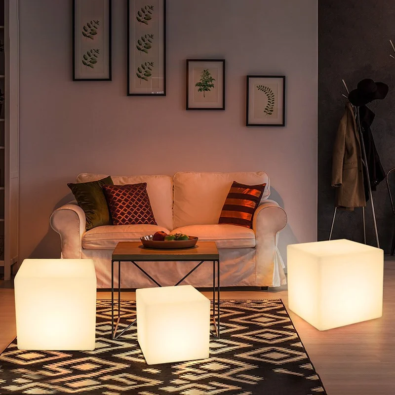 Led 16 Colors Change Light Cube Led Plastic Rgb Cube For Table And Seat Manufactory Directly Led Cube