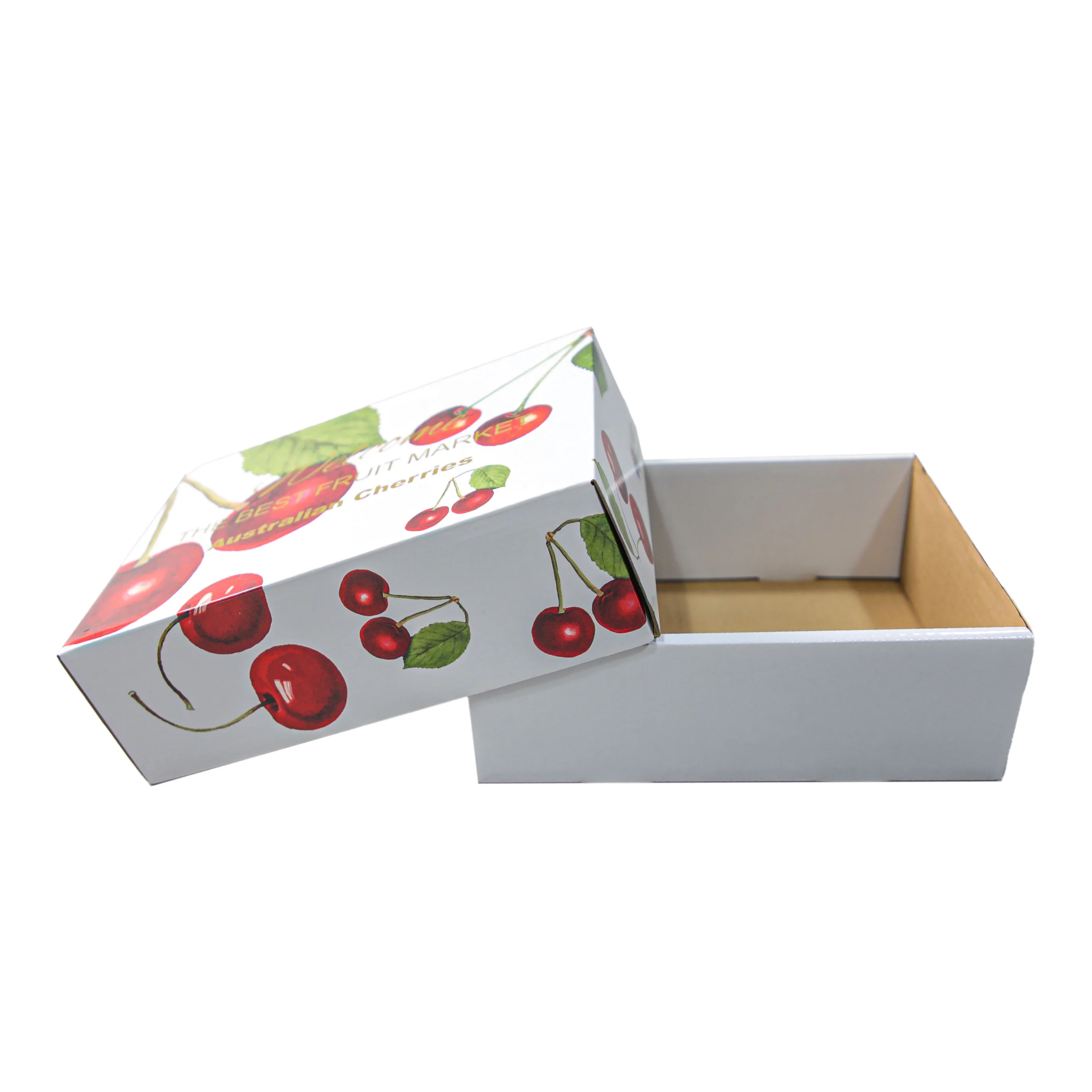 custom size corrugated cardboard cherry packaging box strong corrugated cherry fruit paper box for delivery