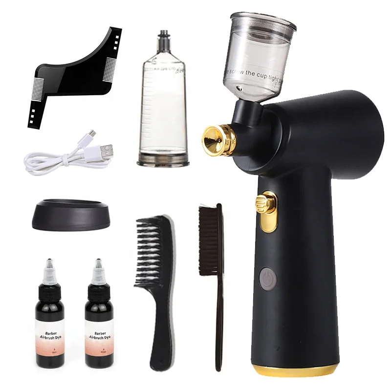 inductive wireless charging airbrush kit with beard air brush paint