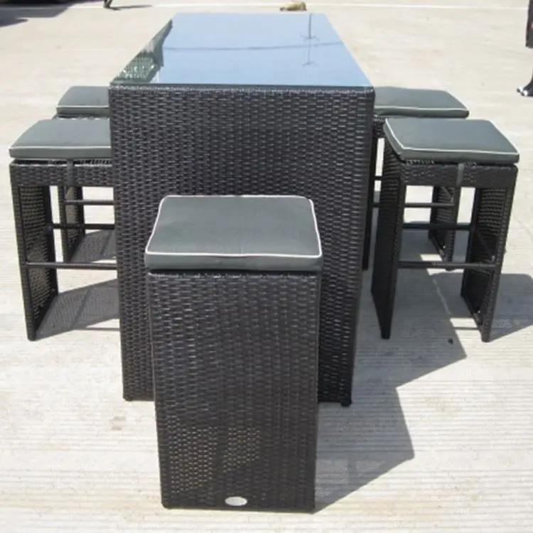 Yinzhou Living Bars Bistro Table And Chair Outdoor Furniture Rattan Bar Set