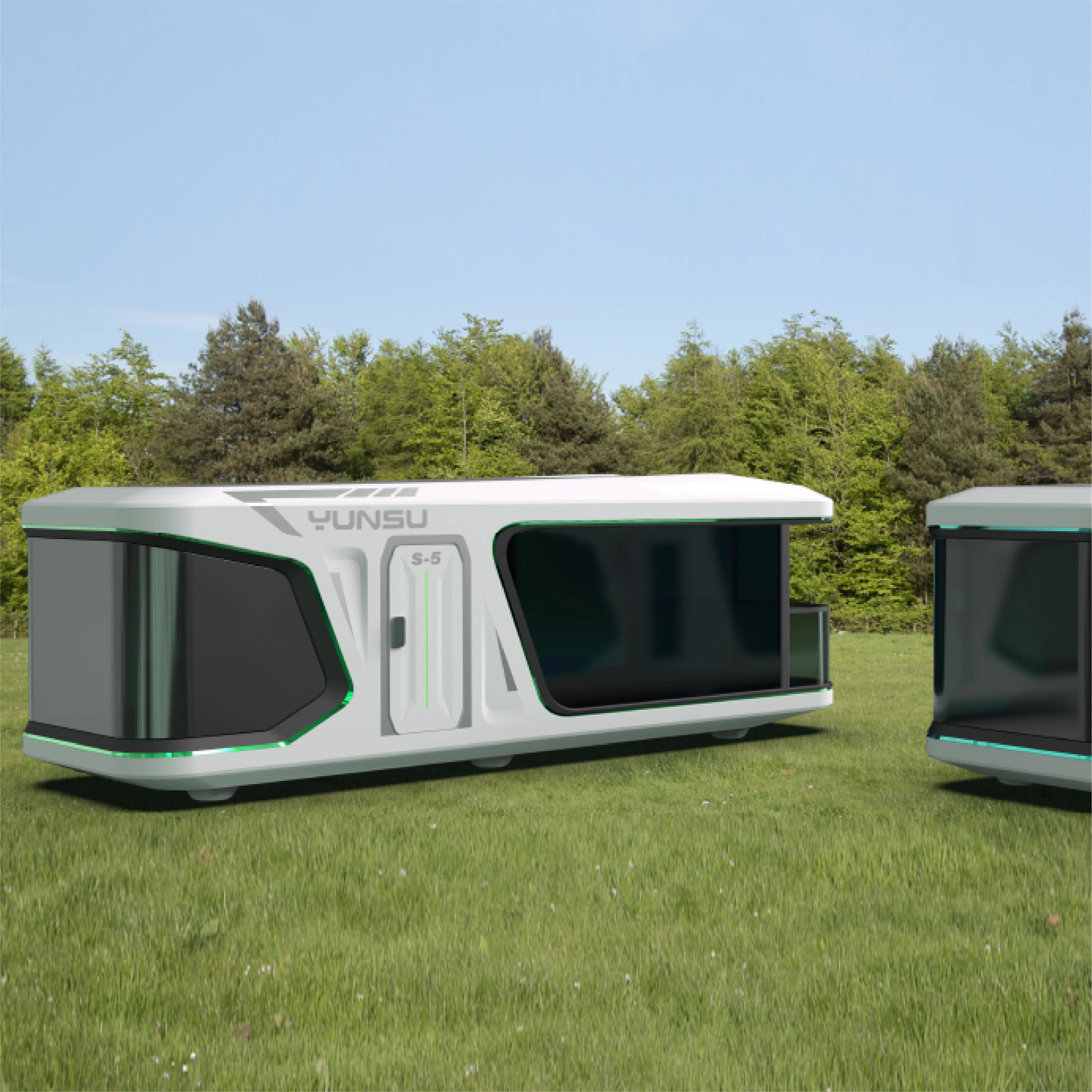 YUNSU S9 Smart House Mobile Living Residential Outdoor Stylish Glass Residential capsule house commercial airship