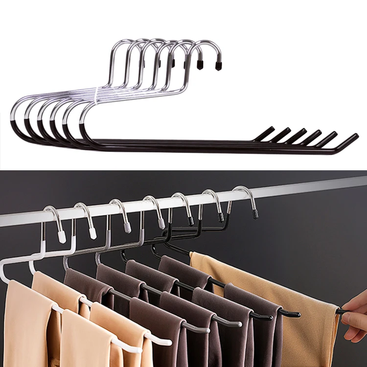 Closet Storage Multi Pants Hangers Space Saving Blanket Table Cloths Towels Jeans Hanger Non Slip Trousers Pants Rack Hanger