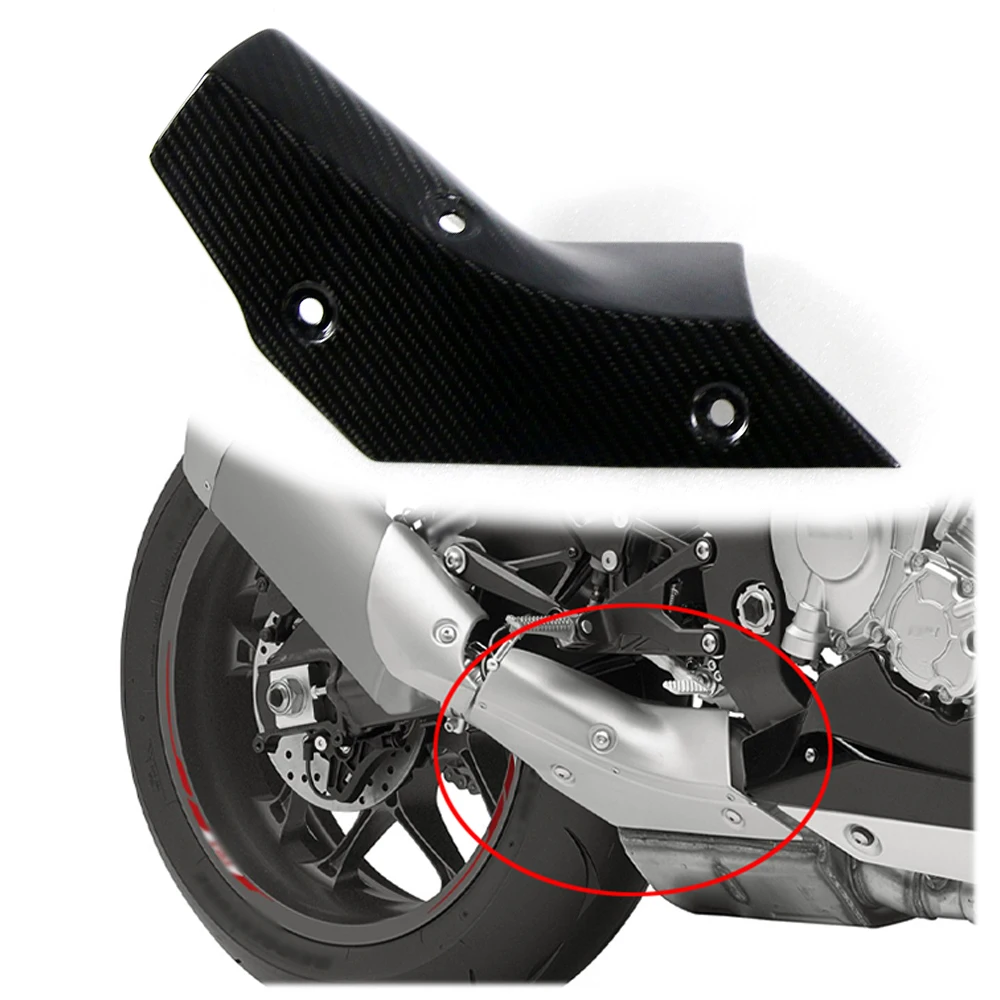 100% Dry Carbon Fiber Pre-preg Motorcycles Body Exhaust Cover  Heat Insulation Protector Shield Kit for YAMAHA R1 R1M 2015-2018