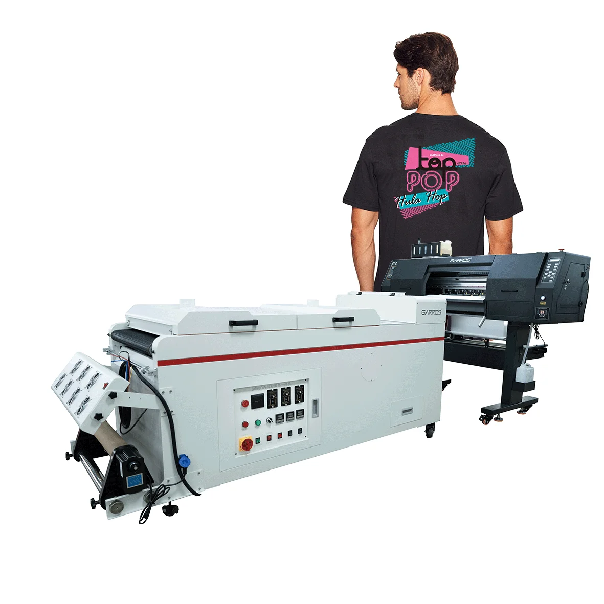 DTF printer with dryer 60cm dual I3200 head come automatic 15 in 1 heat press machines for t-shirt