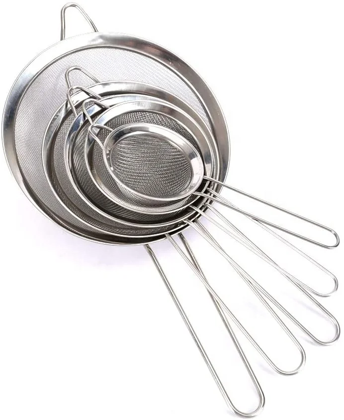 Stainless Steel Kitchen Flour Screen Mesh Strainer Kitchen Utensils Mesh Sieve Strainer