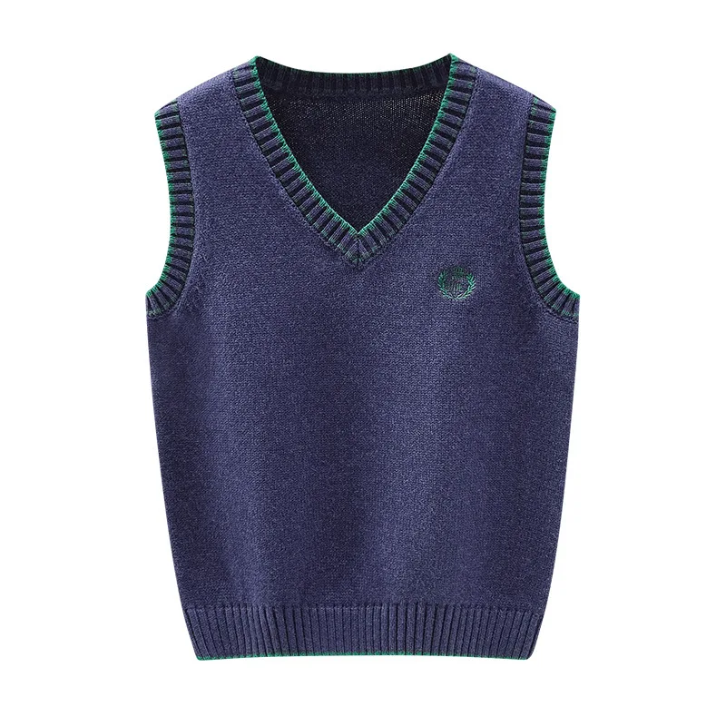 
Wholesale Boys Sweater Vest V-neck Stripe Knit School Uniform Sweater for Kids 