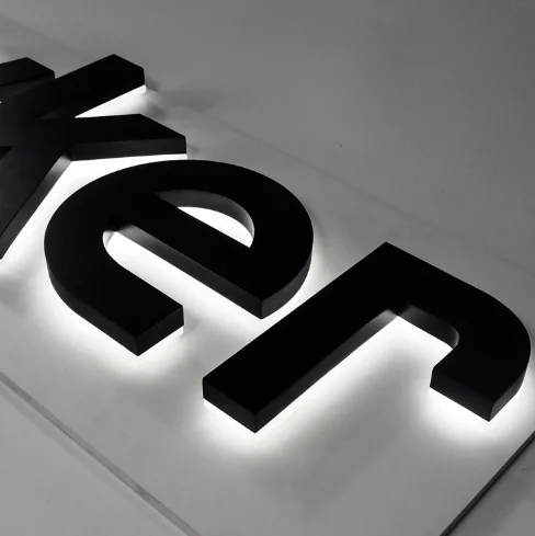 Настенный Знак логотипа из нержавеющей стали, акриловый светодиодный канал, БУКВЕННОЕ освещение, надпись, 3D подсветка