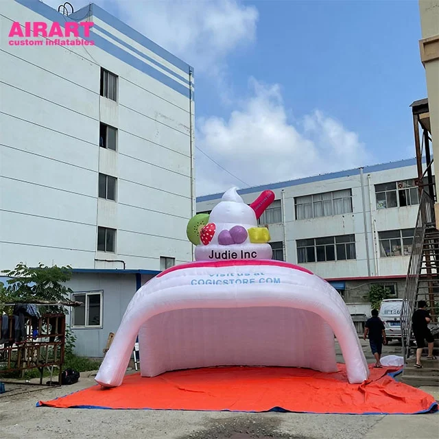 Custom Shape Inflatable Advertising Tent, Inflatable Ice Cream Tent, Summer Ice Cream Sale Inflatable Booth