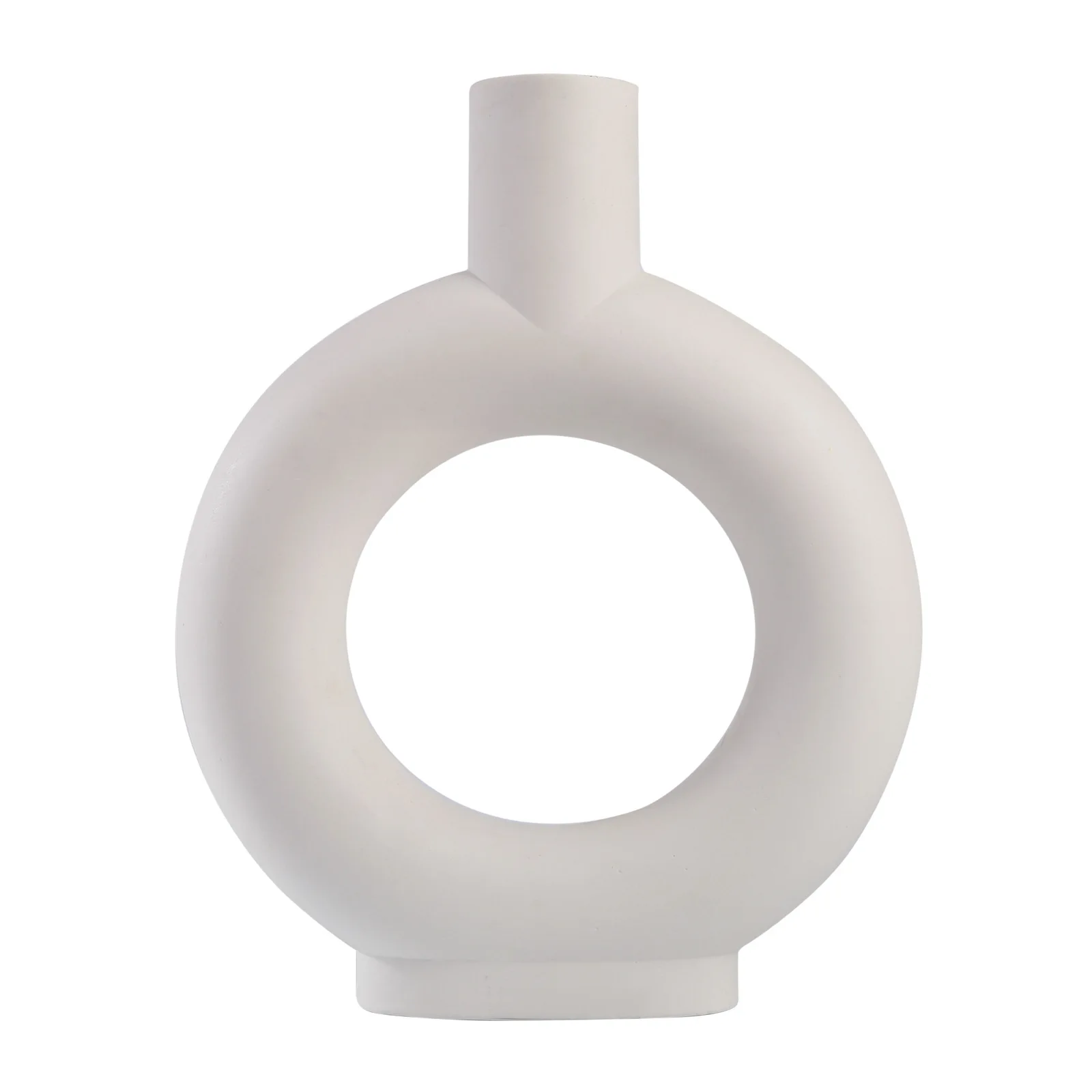 Ажурная керамическая ваза с белыми кругами 9 дюймов в корейском минималистичном стиле украшение для дома гостиной спальни