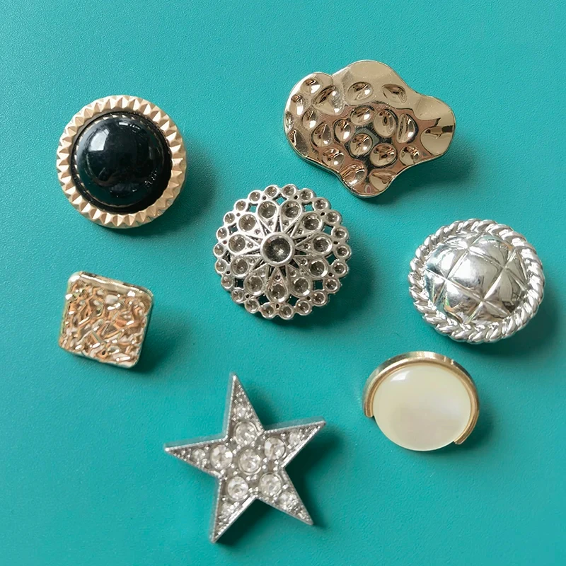 Factory wholesale fashion Alloy high quality star circular button Metal sewing decorative Irregular shape buttons of dress