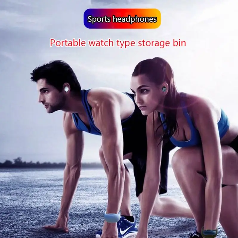 
2020 Hm50 Tws 5.0 Earbuds Mini In-Ear Waterproof Sport Headphone Wireless Blue Tooth Earphone Wiht Wrist Shape Charging Box 