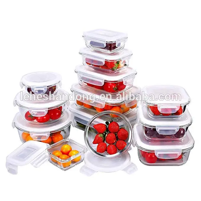 hot sale glass lunch boxes set 9 pcs bento box food packing container