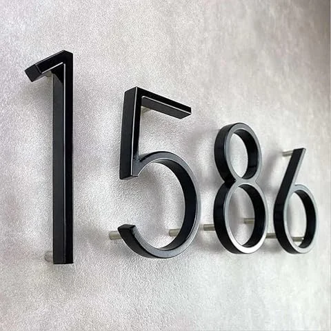 Hot Sale 8 & 10 Inch Non-Illuminated Brass Billboard Brushed Stainless Steel 3D Metal Letter in House Number Sign