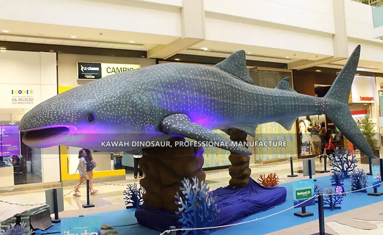 Buy Lifelike Whale Shark Statue Animatronic Sea Animal 7 Meters Long Whale Shark Model