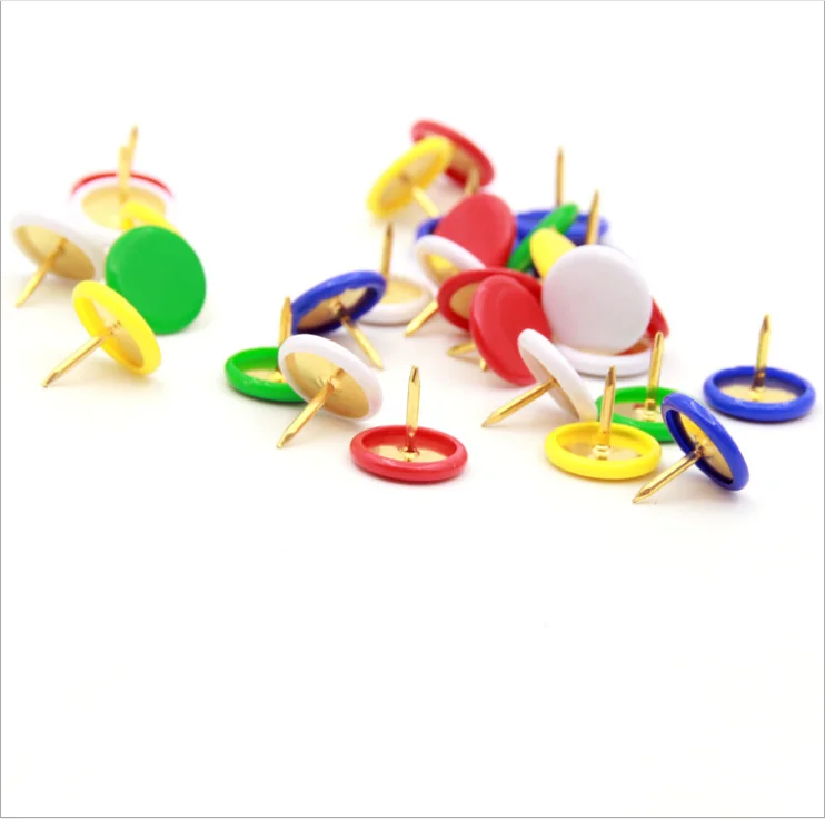 pvc coated thumbtack  120pcs in transparent plastic box  colorful push pin wall board drawing pin