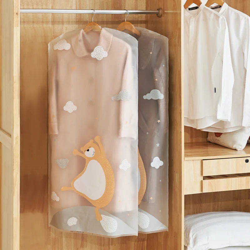 Clear Garment Cover Plastic Covers For Dress Transparent Garment Bag Jacket Cover Garment Bag Suit Silk Screen Printing Bag