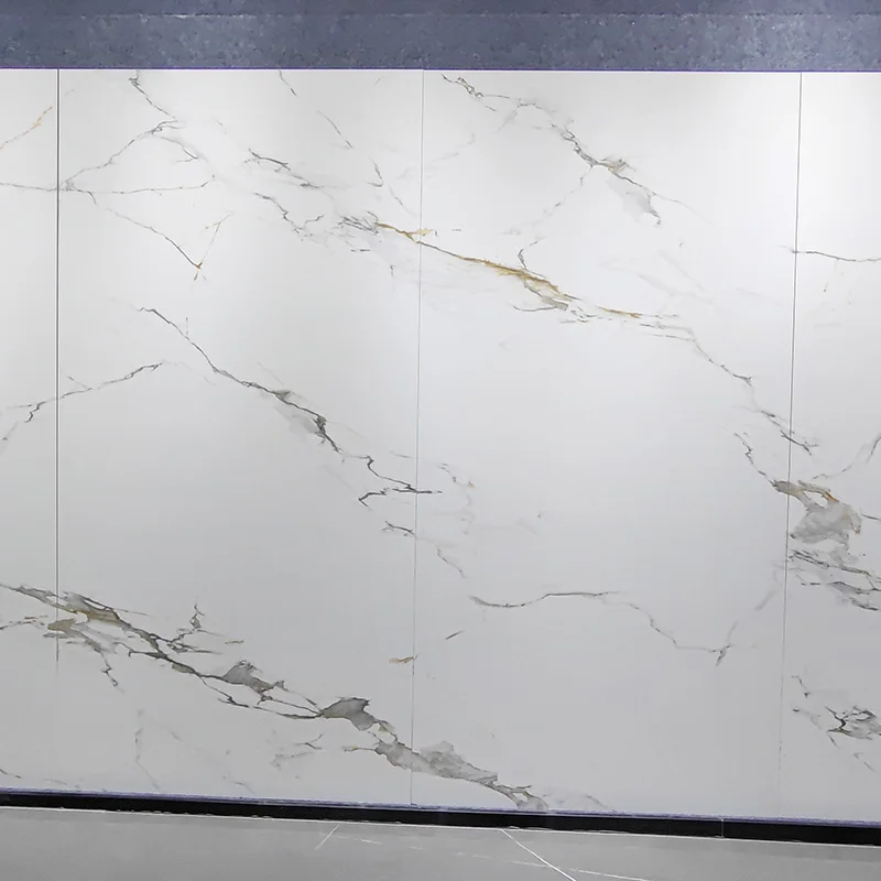 900x1800 Glossy Finished Porcelain Slab Tiles Look Like Marble Sintered Stone White Tile