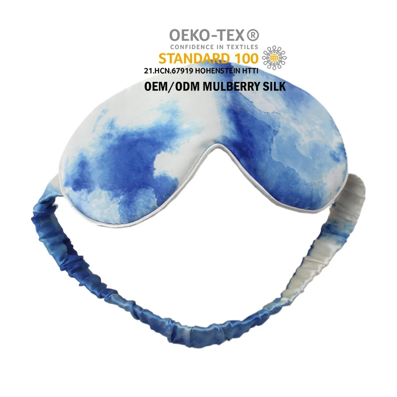 Подарочный набор Oeko Tex100 роскошная шелковая маска для глаз с индивидуальным принтом сна из 100% шелка тутового шелкопряда антивозрастной уход за кожей