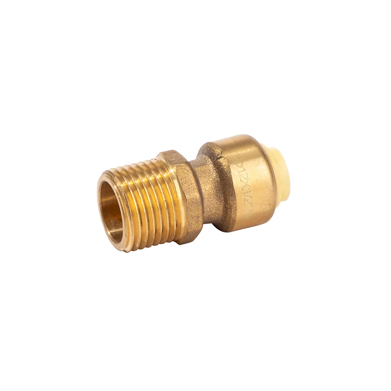 Quick Coupling Pipe Connector Circle Head Reduce Diameter Golden Metal Thread Seal Copper Tubes Joint