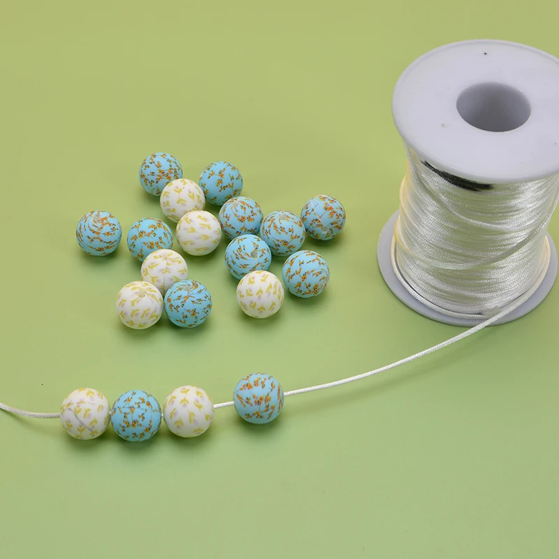 Teething Necklace food grade BPA free Silicone Beads Baby Chew Sensory Toy teether beads for kid