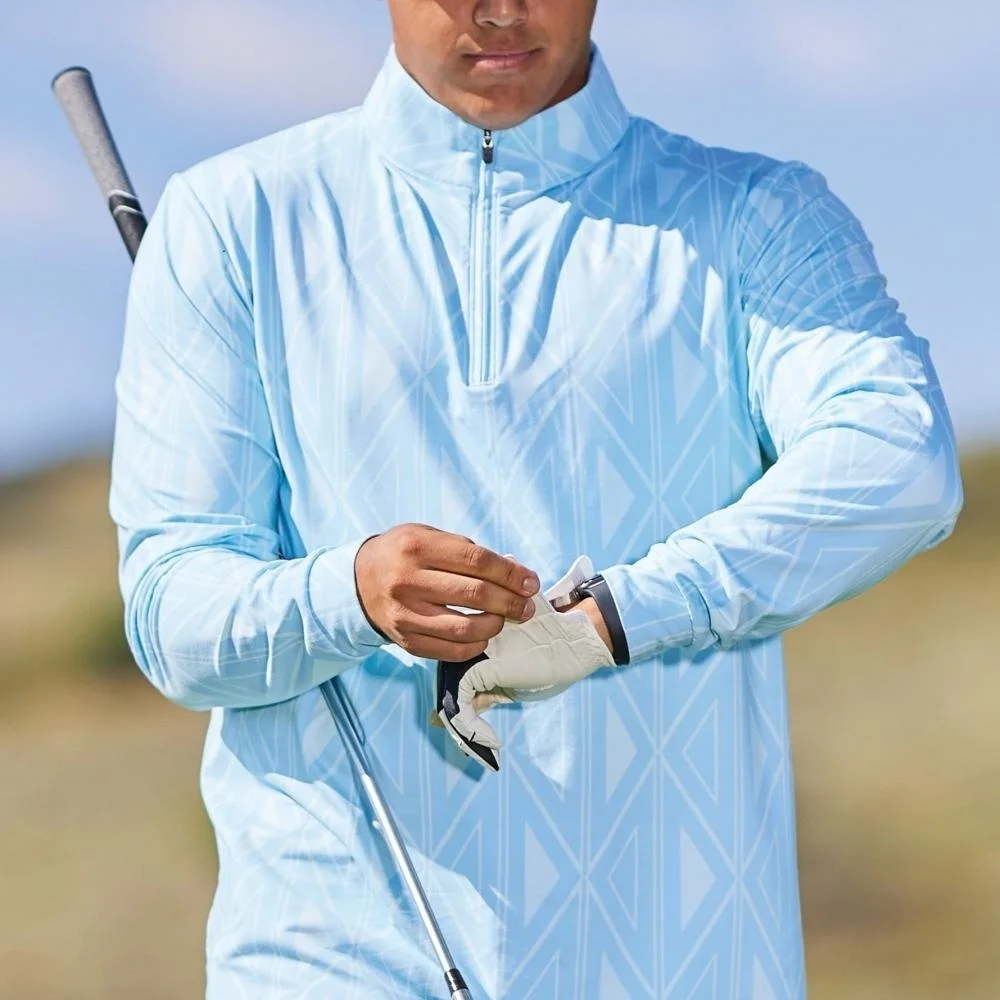 Wholesale High Quality Sublimated Golf Wear Polyester Spandex Golf 1/4 Quarter Zip Printed Pullover