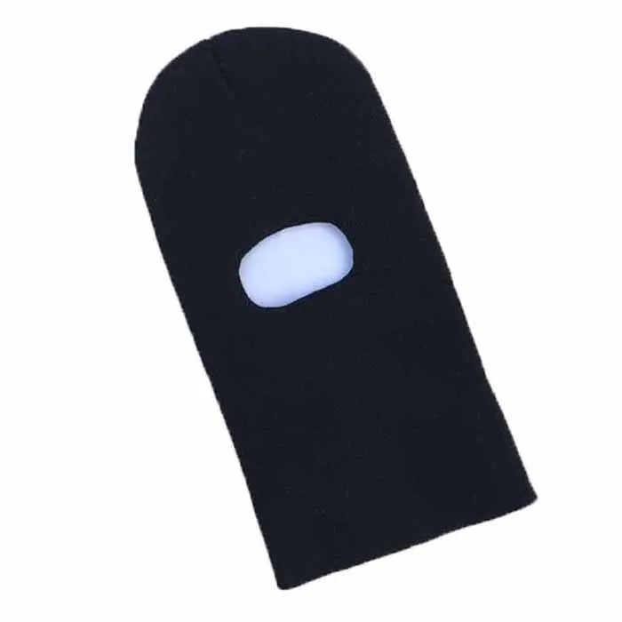Knit Sew Acrylic Outdoor Thermal disposable full face cover one hole mask custom half face ski mask balaclava winter hat