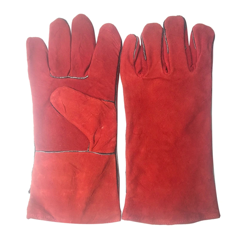 Manufacture wholesale good quality Argon Dexterity Custom Welding hand protective leather Gloves