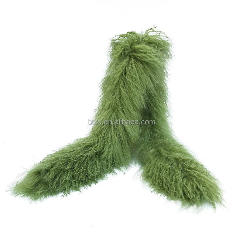 CX-S-02X Curly Winter Women Boutique Outfits Mongolian Lamb Fur Long Scarf