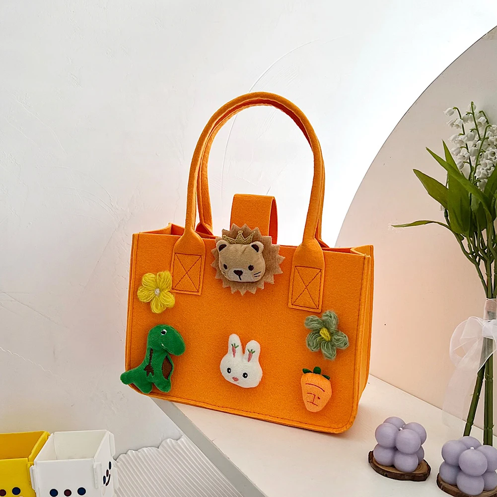Children Doll Felt Sculpture Female Handbags Cartoon Party Gift bags Gift Bag Birthday Luxury Children Tote Shopping Bags