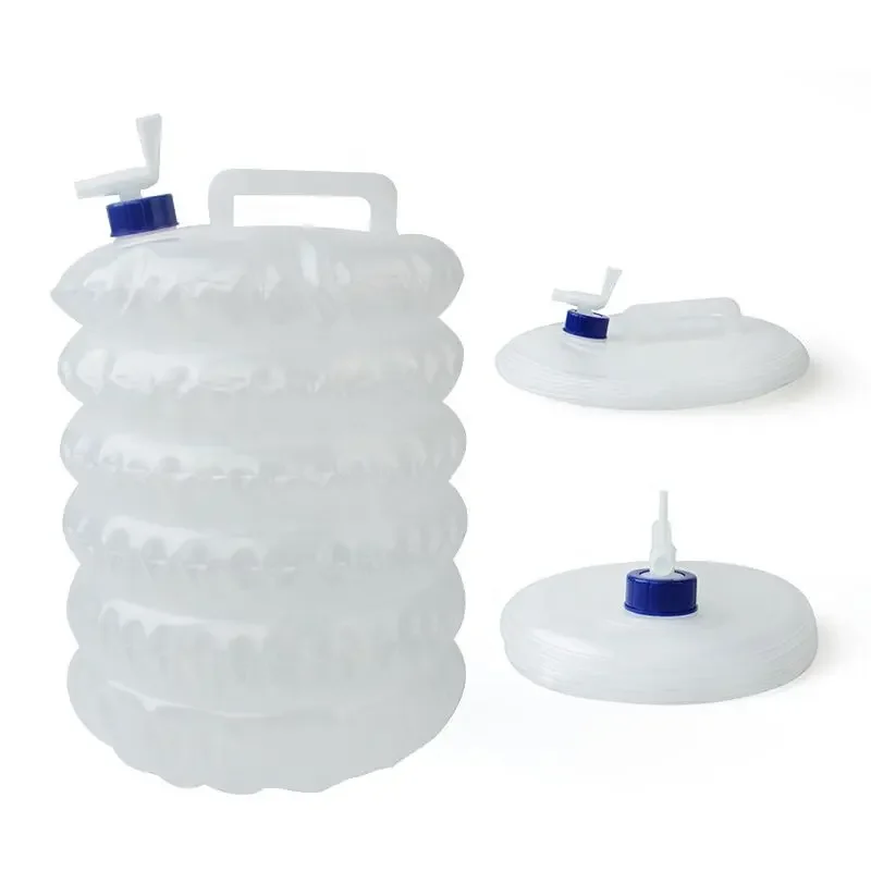 5/10/15L BPA Free Foldable Plastic Water Bucket Ultra Light Transparent Water Container