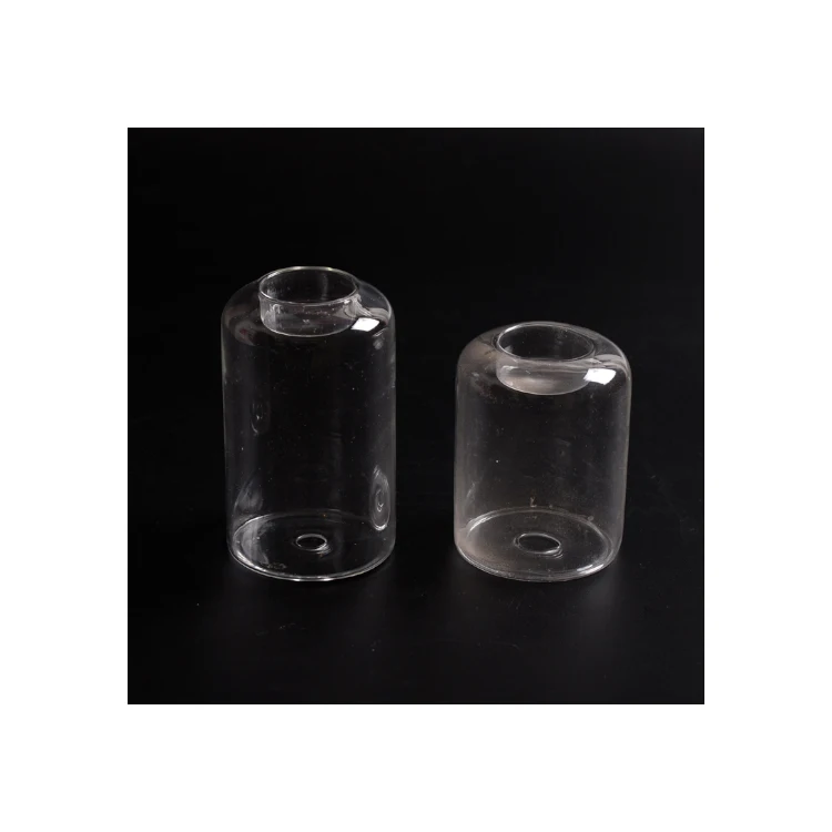 Hot sale china manufacture quality clear tealight holder candlesticks wholesale glass candle container