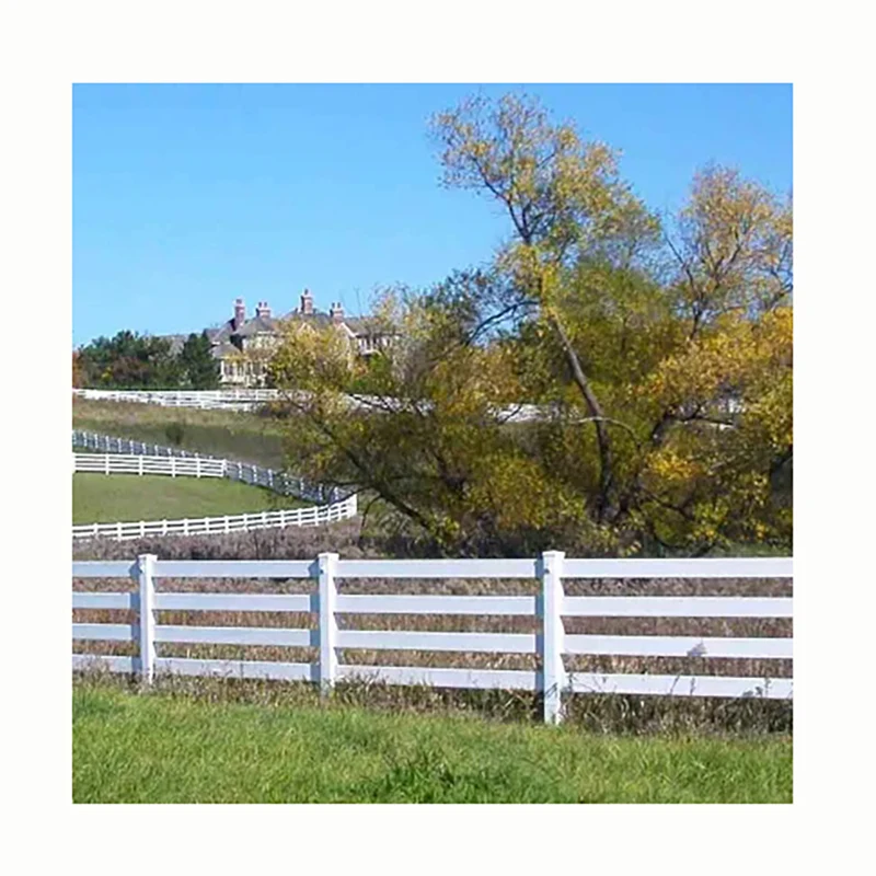 High Quality White 3 Rails Horse Fence PVC Plastic Horse Arena Fencing Composite Vinyl Horse Fences