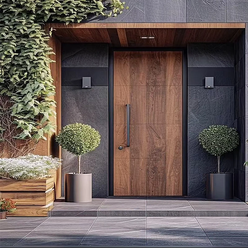 180-Degree Swivel Design Pivot Exterior Entry Doors Stainless Steel and Glass with High-End Appearance