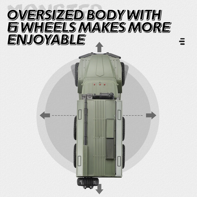 1:16 Remote Control RC Army Military Trucks 6x4WD Off-Road Climbing Kids Toys Electric Car Toys