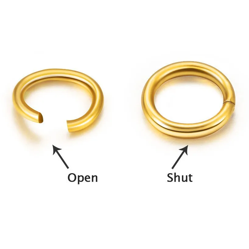 PVD Jewelry Findings 200pcs per bag stainless steel open loop ring DIY accessories gold plated jump ring