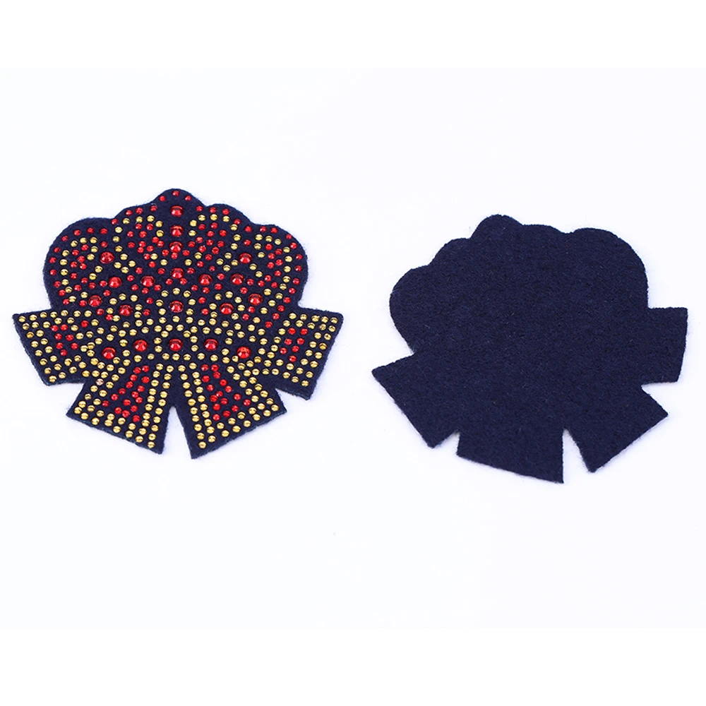High quality custom applique Flower Hotfix stencils rhinestone design patterns for clothing