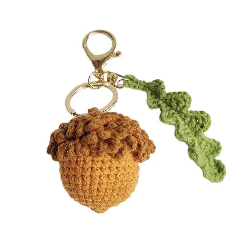 Autumn Handmade Crochet Acorn Bag Accessories Charm Keyring For bag Decoration New Arrival