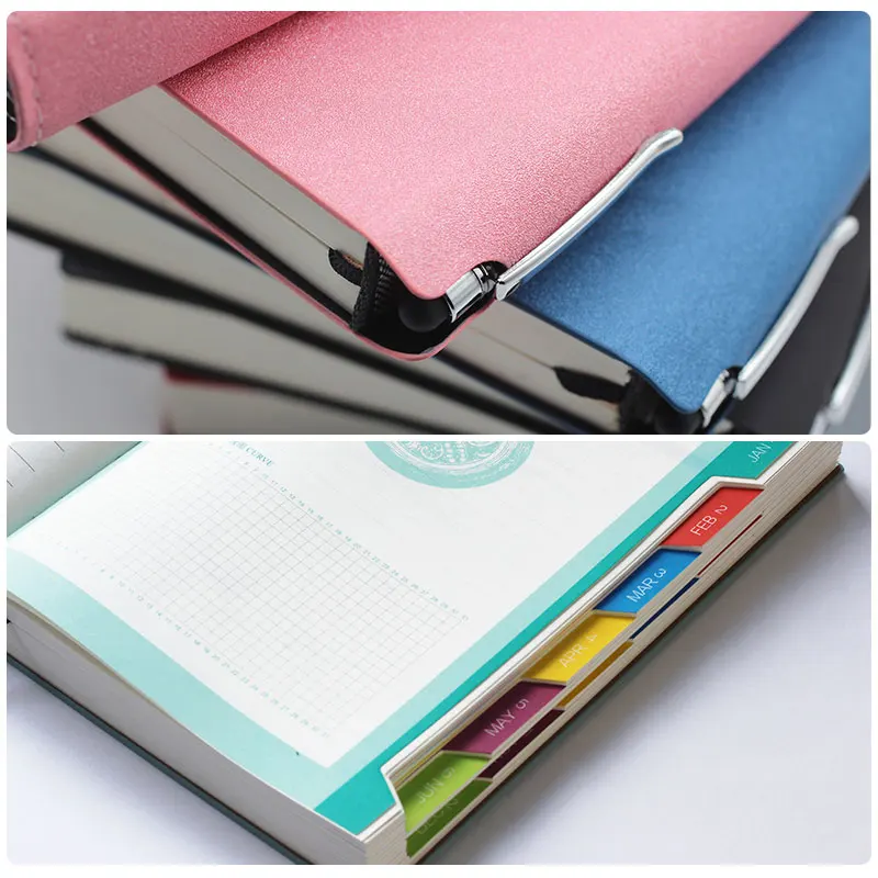 Индивидуальный Органайзер из искусственной кожи в твердой обложке, разделители для планера, планировщик для настройки цели