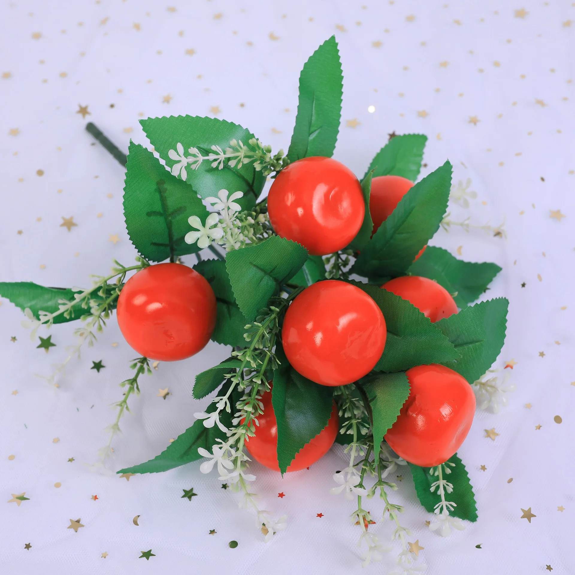 N157AF 31 см, 7 головок, китайское производство, фрукты, оранжевые цветы для торта, Свадебный декор, искусственные для украшения вечеринки